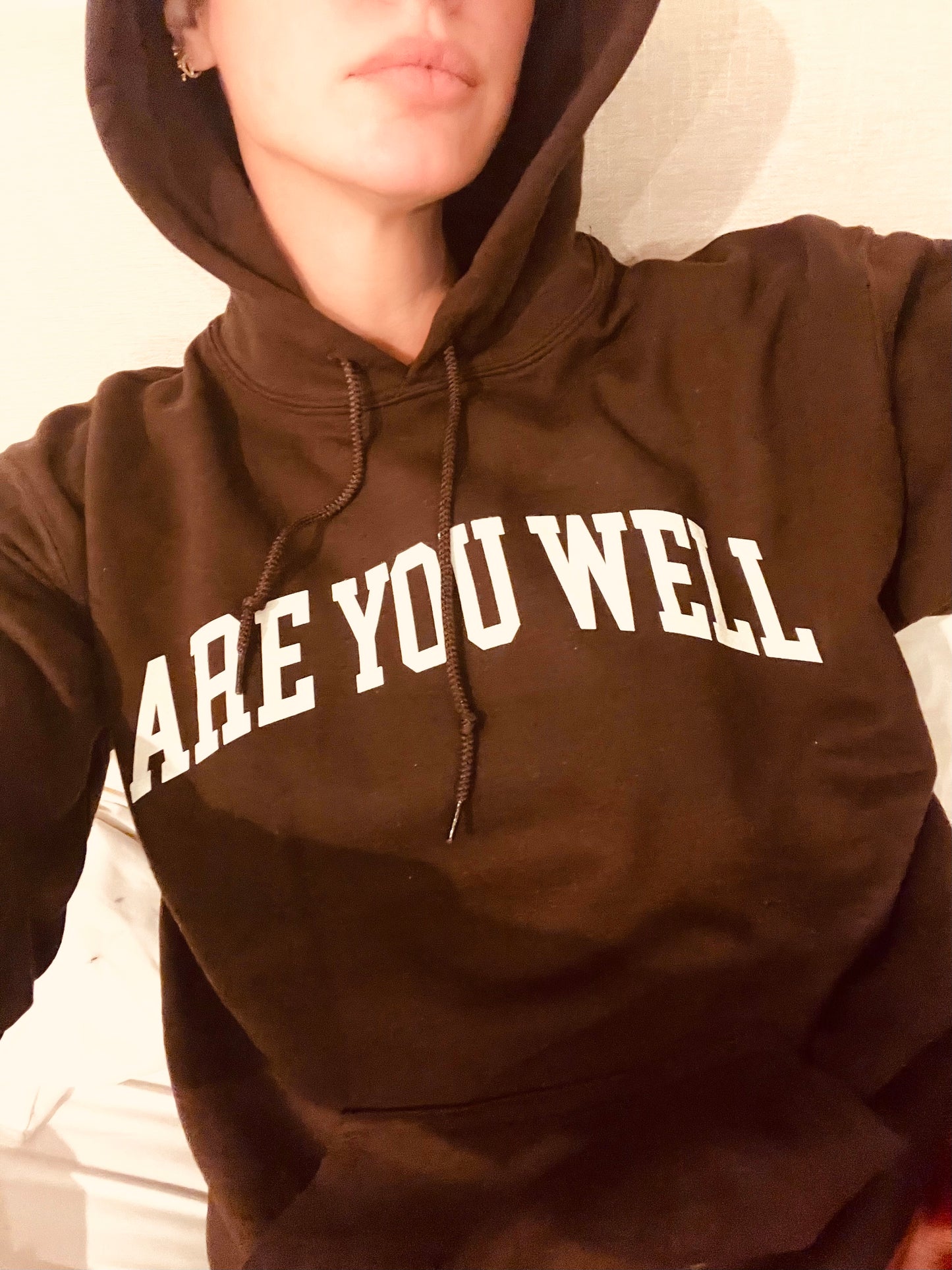 ARE YOU WELL- BROWN HOODIE